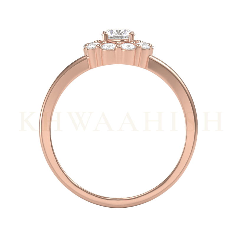 Front view of 0.30 Ct Ravishing Chloris Solitaire Diamond Ring in rose gold.