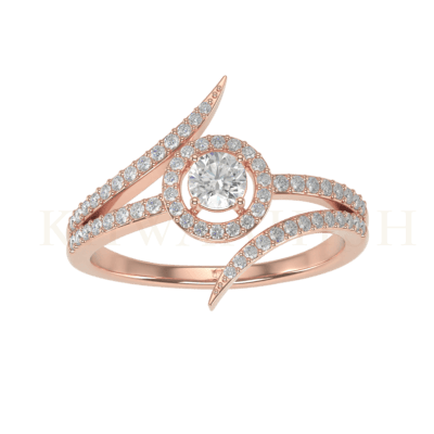 Top view of 0.25 ct Snazzy Shine Solitaire Diamond Ring in rose gold.