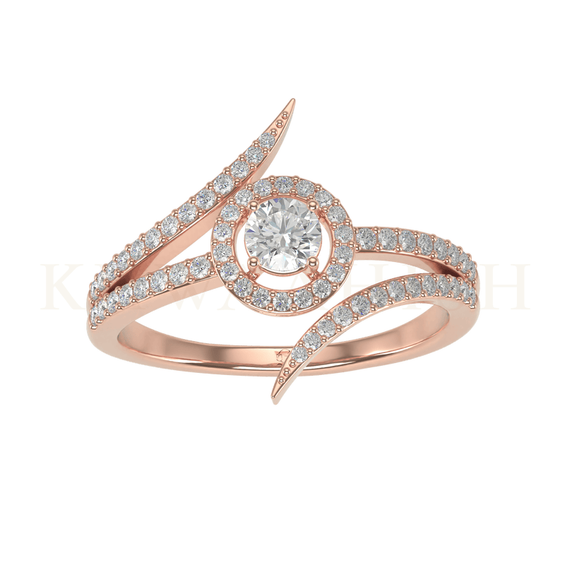 Top view of 0.25 ct Snazzy Shine Solitaire Diamond Ring in rose gold.