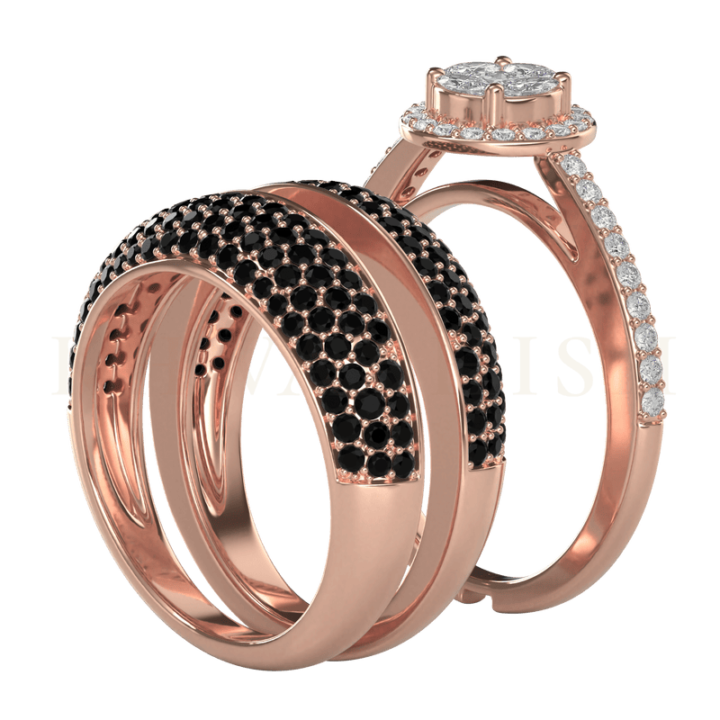 Front view of Entice Me Diamond Jacket Ring in rose gold.