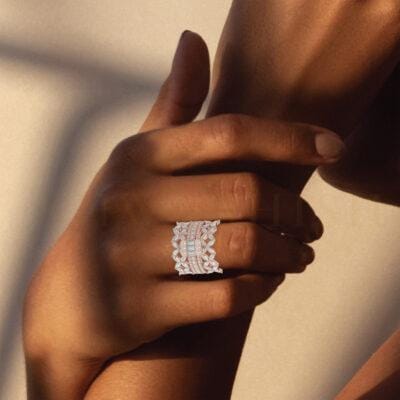 Beautiful Spring Diamond Jacket Ring