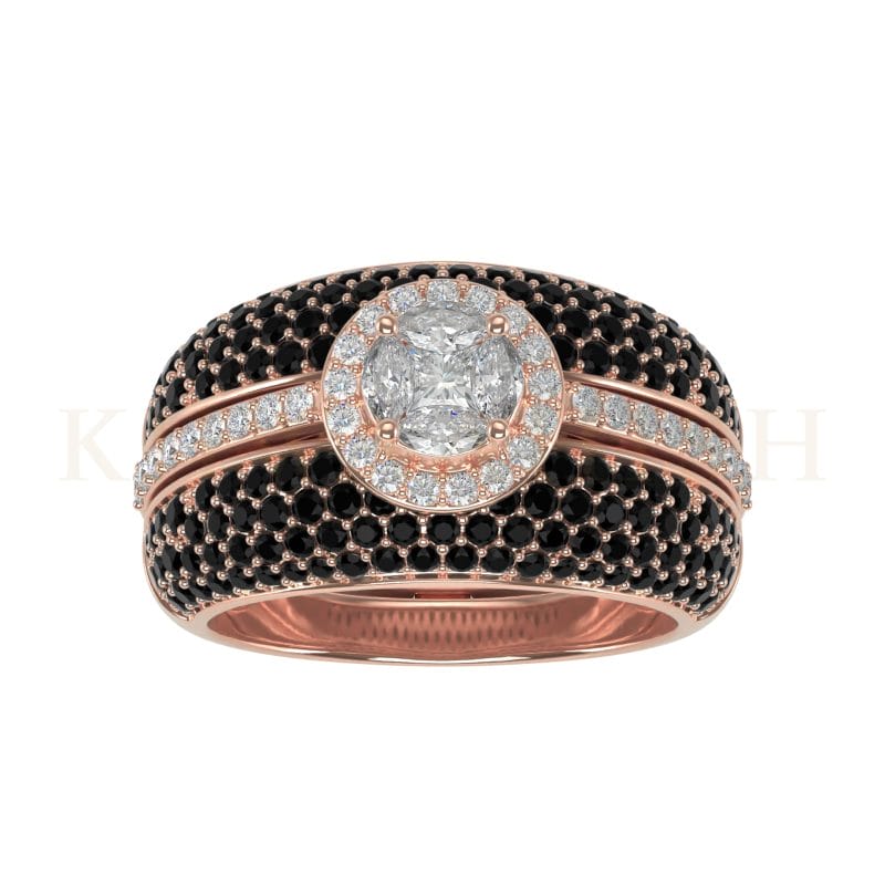 Full view of Entice Me Diamond Jacket Ring in rose gold.